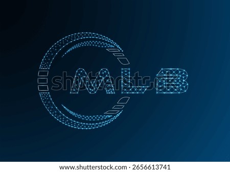 MLB low poly letter logo vector design. MLB lower poly logo design. Low poly logo.