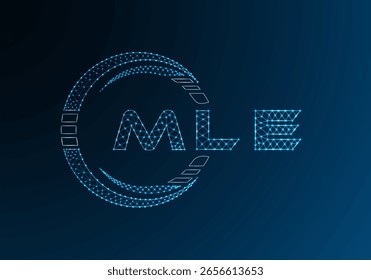 MLE Low-Poly-Buchstaben-Logo, Vektordesign. MLE Logodesign mit niedrigem Poly. Low-Poly-Logo
