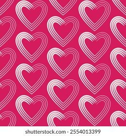 mless pattern of doodle hearts on isolated background. Romantic love design for love, Valentine’s day, mother’s day, wedding celebration, greeting card, invitations, scrapbooking.