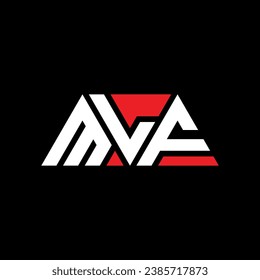 MLF triangle letter logo design with triangle shape. MLF triangle logo design monogram. MLF triangle vector logo template with red color. MLF triangular logo Simple, Elegant, and Luxurious design.
