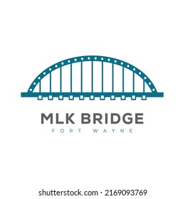 mlk bridge fort wayne logo icon vector Illustration
