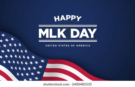 MLK Day Background Design with American Flag. Vector Illustration.