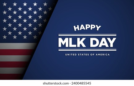 MLK Day Background Design with American Flag. Vector Illustration.