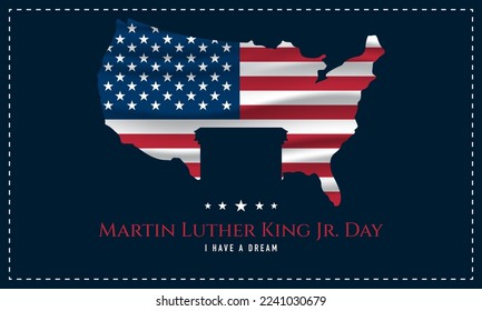 MLK Day Background Design. Banner, Poster, Greeting Card. Vector Illustration. 