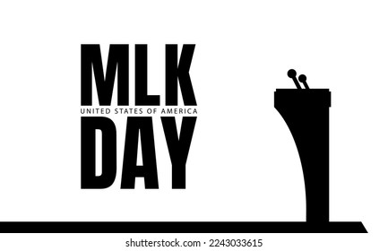 MLK Day Background Design. Banner, Poster, Greeting Card. Vector Illustration. 