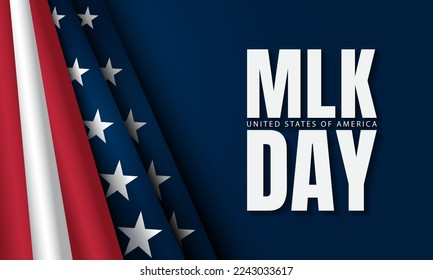 MLK Day Background Design. Banner, Poster, Greeting Card. Vector Illustration. 