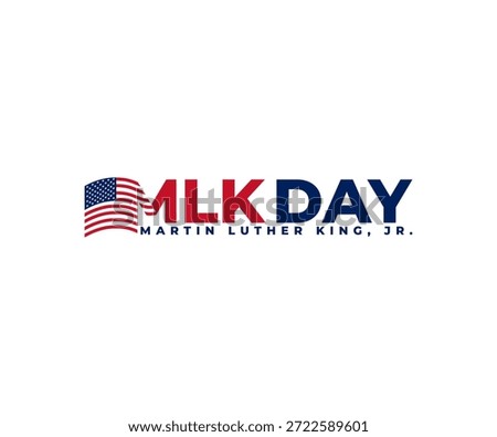 MLK Day Logo with American Flag Celebrating Martin Luther King Jr.