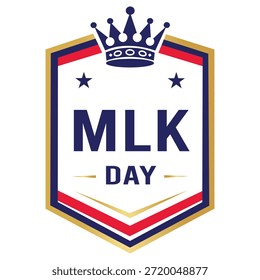MLK Day Shield Emblem Design Martin Luther King Jr Festiva Celebration