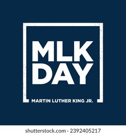 MLK Day Typography Design on Blue Background