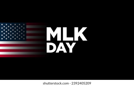 MLK day Vector Design with American Flag on Black Background.