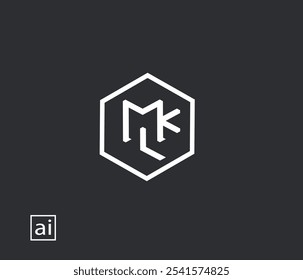 Logotipo y Vector de MLK Hexagon latter