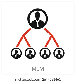 Design de conceito de ícone de vetor MLM