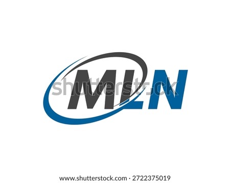 MLN letter creative modern elegant swoosh logo design. logos