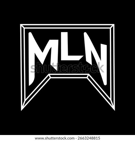 MLN letter logo design for technology company. MLN logo design black and white color combination. MLN logo