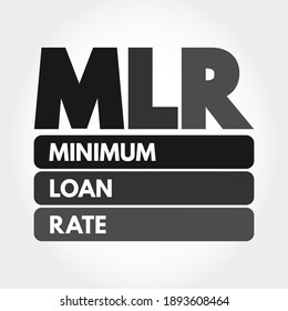 MLR - Minimum Loan Rate acronym, business concept background