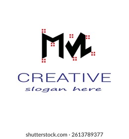 MLV letter logo design on White background. MLV creative initials letter logo concept.