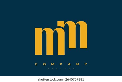 MM Abstract Geometric Logo Design. Modern and elegant logo design with simplistic typography elements, showcasing branding excellence.