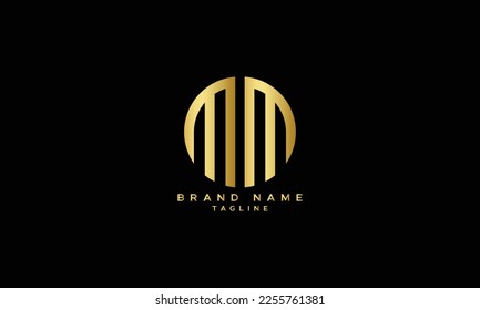 MM, Abstract initial monogram letter alphabet logo design