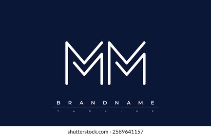 MM Abstract letter logo. This logo icon incorporate with abstract shape in the creative way