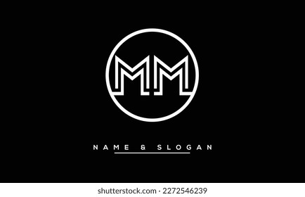 Monograma del logotipo de las letras abstractas de MM