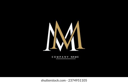 Monograma del logotipo de las letras abstractas de MM