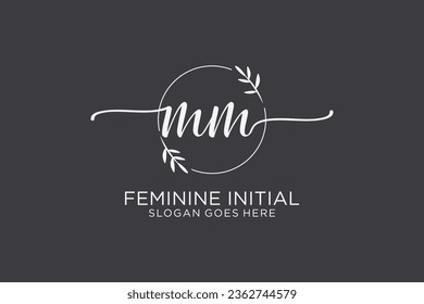 MM Beauty-Monogramm und elegante Logo Design Handschrift-Logo der ersten Signatur, Hochzeit, Mode, Blumen und botanisch mit kreativen Vorlage.