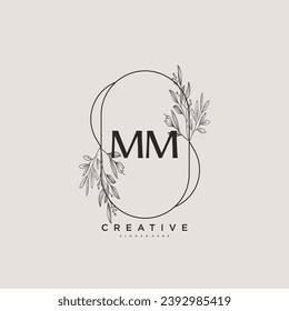 MM Beauty vector initial logo art, handwriting logo of initial signature, wedding, fashion, jewerly, boutique, floral and botanical with creative template for any company or business.