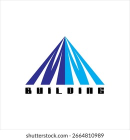 VECTOR de texto MM BUILDING, diseño del logotipo de la empresa.