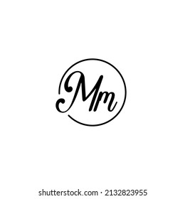 MM circle feminine concept initial logo best for beauty and fashion