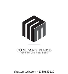 MM clever hexagon logo initial design, clean and strong brand vector