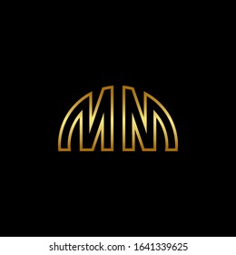 MM gold initial logo design