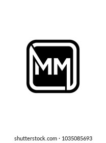 MM initial box letter logo template vector