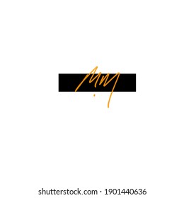 mm 
initial handwriting or handwritten logo for identity. Logo with signature and hand drawn style. isolated 