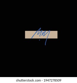 mm initial handwriting logo for identity