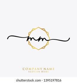 MM Initial handwriting logo template