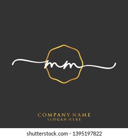 MM Initial handwriting logo template
