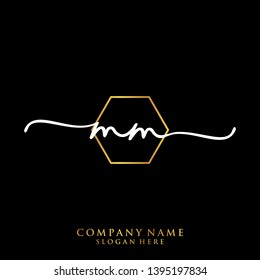 MM Initial handwriting logo template