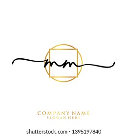 MM Initial handwriting logo template
