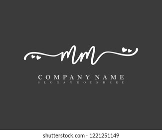 MM Initial handwriting logo vector