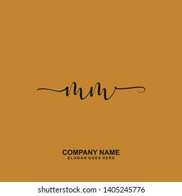 MM Initial handwriting logo vector