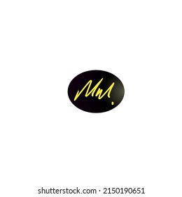 mm initial handwriting logo vector