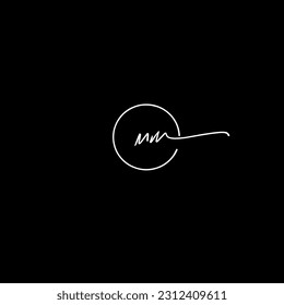 mm initial handwriting logo vector