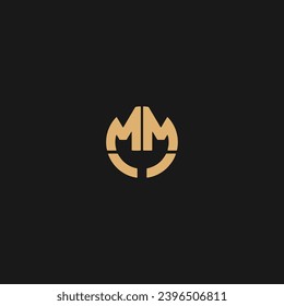 vector de diseño del logotipo de la letra inicial MM o MM,

