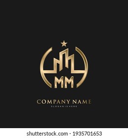 MM Initial Letter Real Estate Luxury house Logo Vector art for Business, Building, Architecture