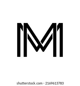 Mm Initial Letters Logo Template White Stock Vector (Royalty Free ...