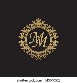 MM Initial Luxury Ornament Monogram Logo