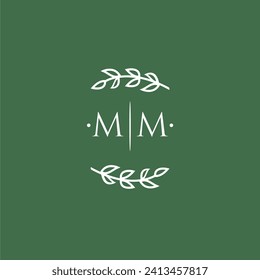 MM initial monogram wedding with creative design