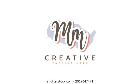 MM Initialen, Logo für Handschriften, Vektorgrafik