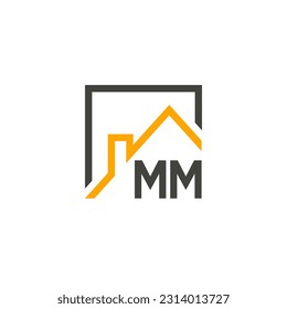 MM initialisiert Wohnungen moderne Baufirma Logo Vektor.eps