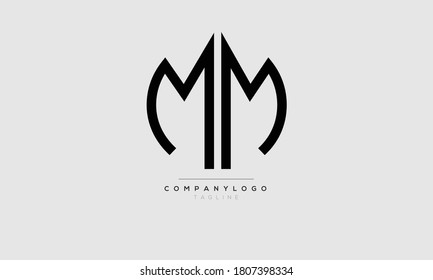 MM initials monogram letter text alphabet logo design